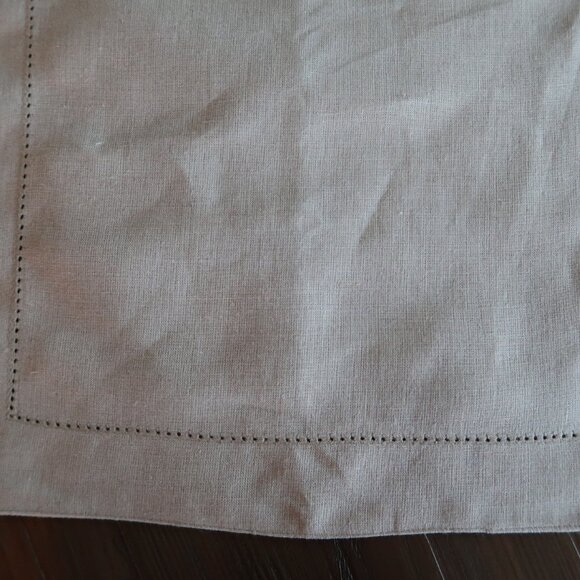 Southern Living Natural Linen Hemstitched Table Runner 14" x 72" - Picture 2 of 8